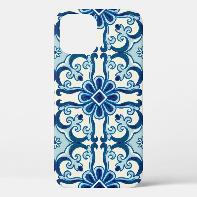 Coques Case-Mate iPhone Portugais Azulejos Blue Floral Motif (Verso)