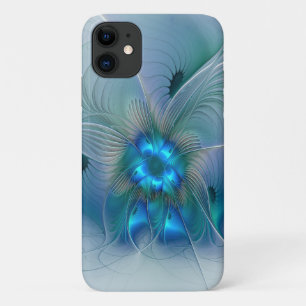 Case-Mate iPhone Case Position, Abstrait bleu turquoise fractal