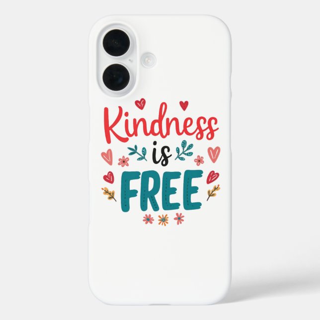 Coques Case-Mate iPhone Positive "Be Kind" Message with Hearts (Verso)
