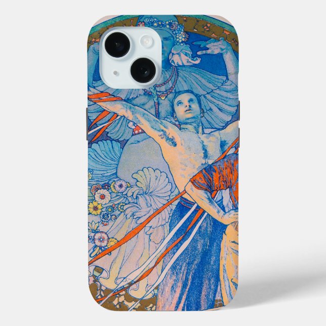 Coques Case-Mate iPhone Poster d'Alphonse Mucha pour le Sokol Festival (19 (Verso)