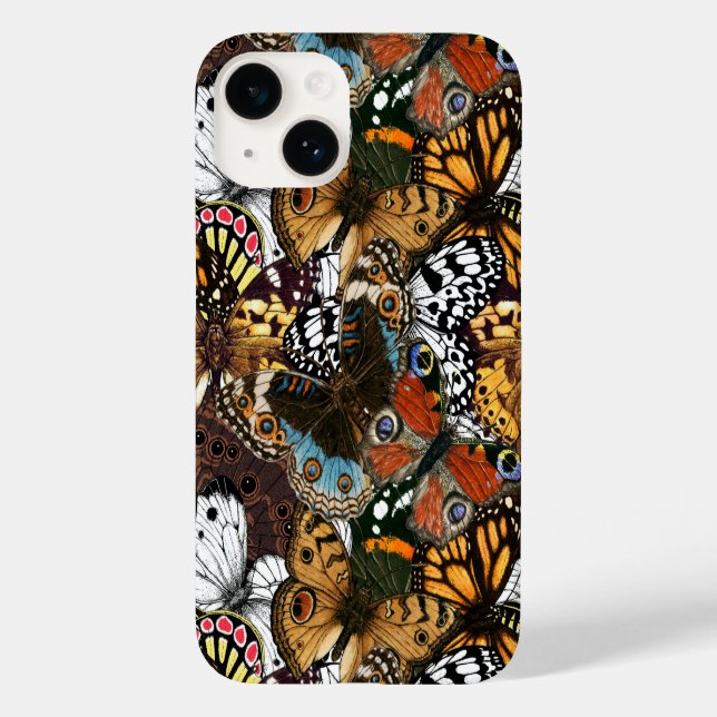 Coques Case-Mate iPhone Poster de animal. Ailes papillons. (Verso)