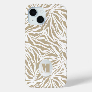 Coque Pour iPhone 15 Poster de animal beige monogramme