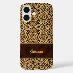 Coques iPhone 16 Poster de animal Cheetah dans les teintes naturell