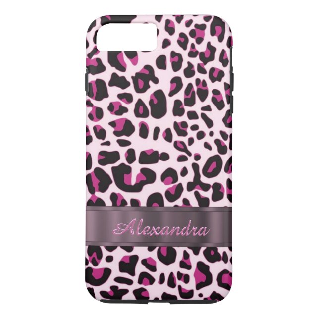 Coques Case-Mate iPhone Poster de animal léopard personnalisé (Dos)
