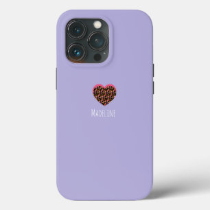 Case-Mate iPhone Case Poster de animal rose coeur simple Motif pourpre