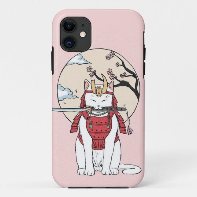 Coques Case-Mate iPhone Poster japonais Sakura Samurai Chat (Dos)