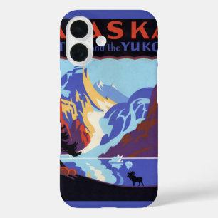 Coques iPhone 16 Poster Vintage voyage, Atlin et Yukon, Alaska