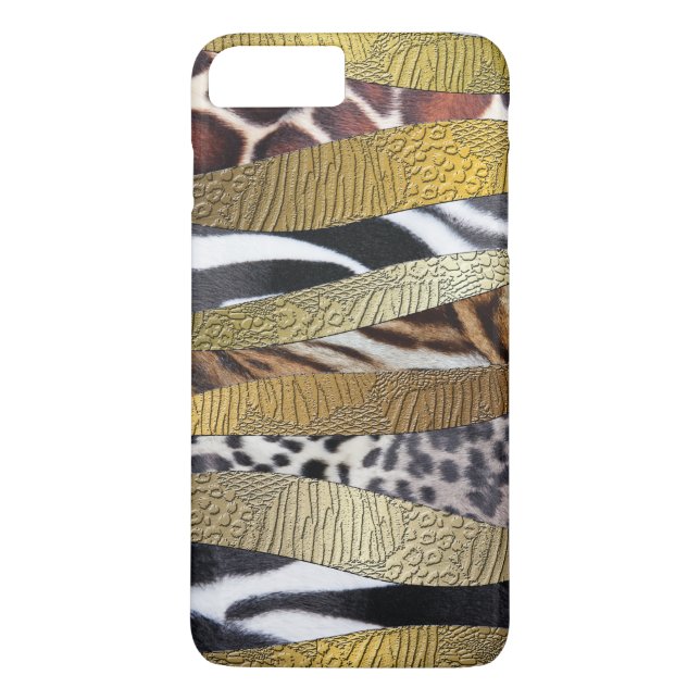 Coques Case-Mate iPhone Posters de animaux sauvages et or (Dos)