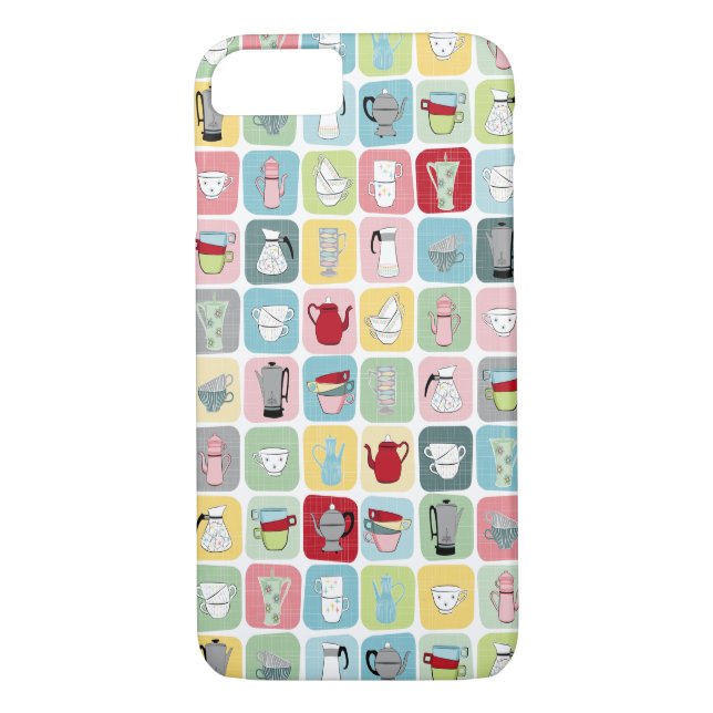 Coques Case-Mate iPhone Pots et tasses de café rétro (Dos)