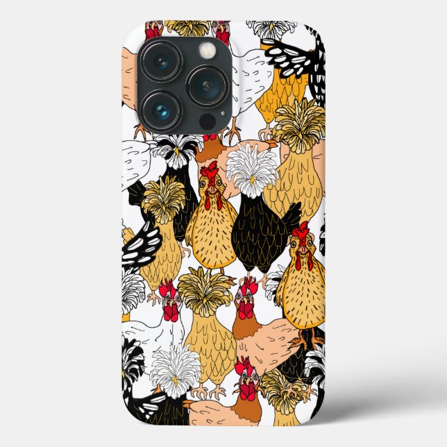 Coques Case-Mate iPhone Poulets et poules polonaises mignons (Verso)