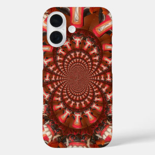 Coques iPhone 16 Pouls Cramoisi   Langue Kaléidoscope Art Abstrait