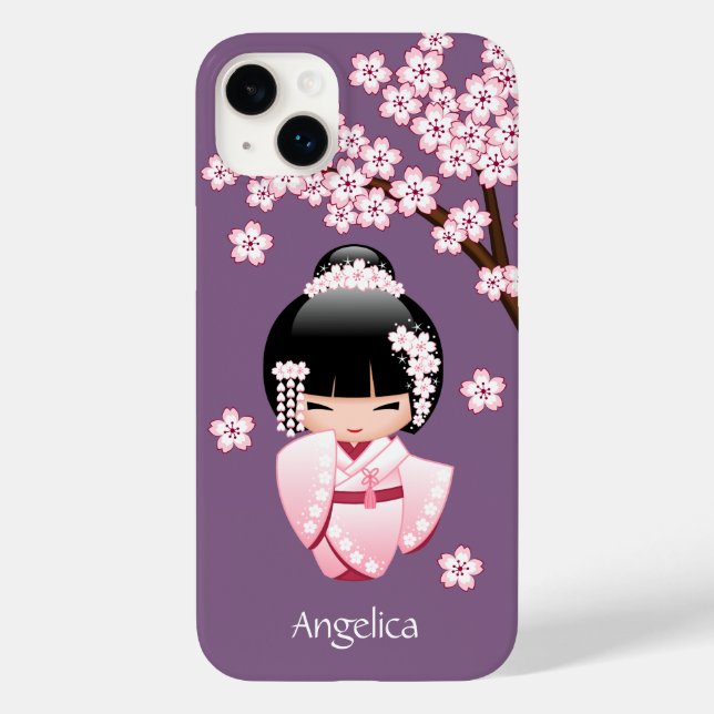 Coques Case-Mate iPhone Poupée blanche Kimono Kokeshi - mignonne Geisha Gi (Verso)