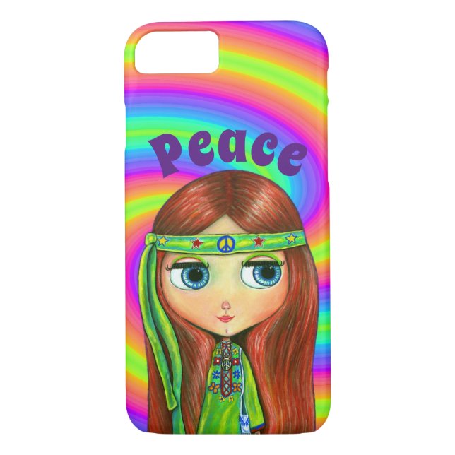 Coques Case-Mate iPhone Poupée Hippie verte Fille Paix Signal Headband mig (Dos)