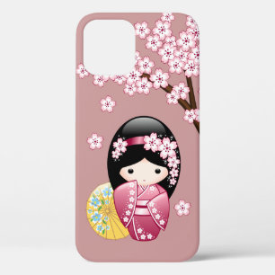 Case-Mate iPhone Case Poupée Kokeshi Printemps - Cute Geisha Japonais en