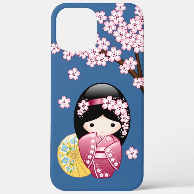 Coques Case-Mate iPhone Poupée Kokeshi Printemps - Cute Geisha Japonaise s (Verso)