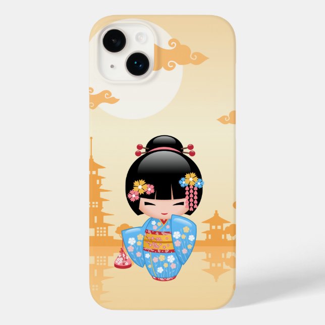 Coques Case-Mate iPhone Poupée Maiko Kokeshi - Cute Japonaise Geisha Girl (Verso)