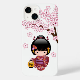 Coque Pour iPhone 14 Poupée Sakura Kokeshi - jolie fille japonaise Geis