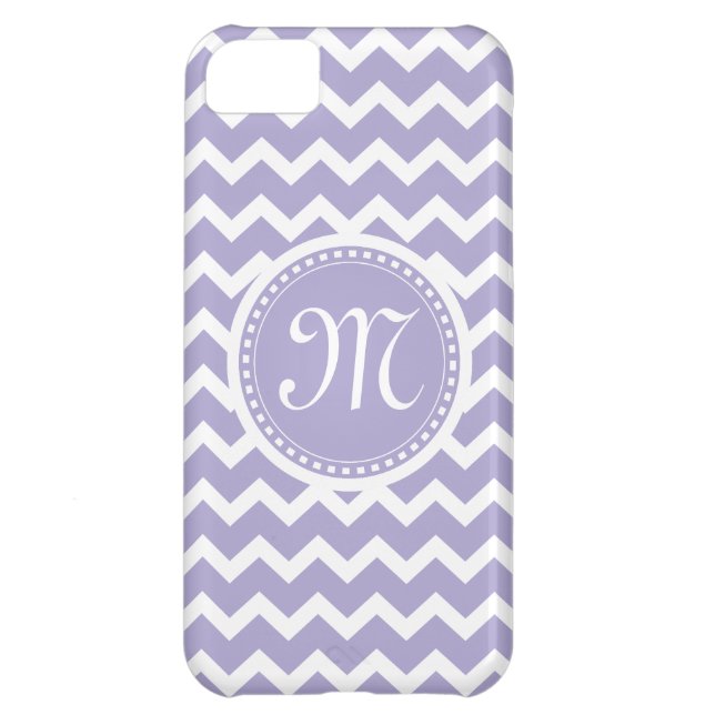 Coques Case-Mate iPhone Pourpre de monogramme de Chevron rétros et blanc (Dos)