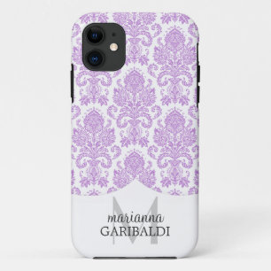 Etui iPhone Case-Mate Pourpre moderne de damassé personnalisé