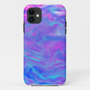 Coques Pour iPhone Pourpre, rose, et bleu teignez en nouant le cas de