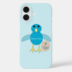 Coques iPhone 16 Poussin personnalisé bleu garçon d'anniversaire