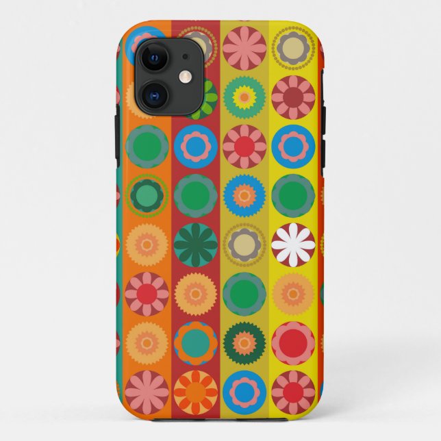 Coques Case-Mate iPhone Pouvoir des fleurs en rangées (Dos)