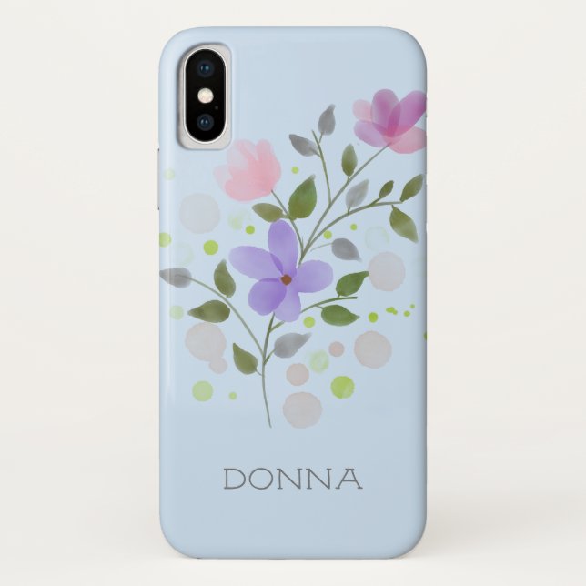 Coques Case-Mate iPhone Premier nom initial Plus Donna avec Fleurs (Dos)