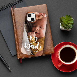 Coque Pour iPhone 14 Plus Première Fête des pères photo personnalisée j'aime