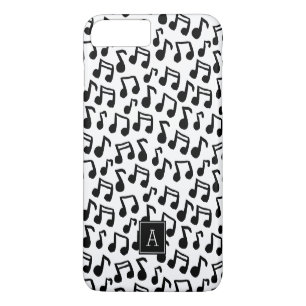 Coque iPhone 8 Plus/7 Plus Preppy Doodle Music note Monogramme Personnalisé