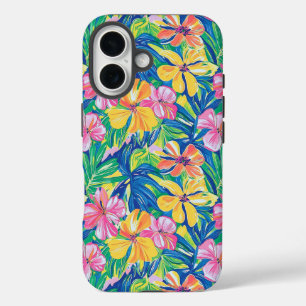 Coques iPhone 16 Preppy Floral Tropical