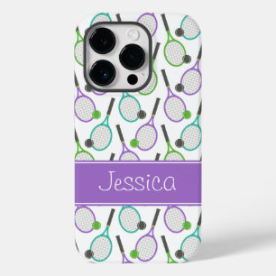 Coques Pour iPhone Preppy Purple Green Tennis Turquoise personnalisé