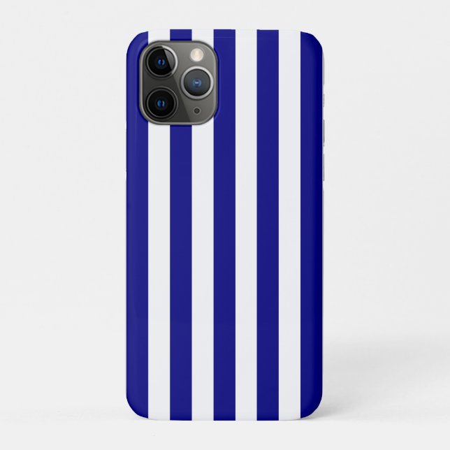 Coques Case-Mate iPhone Préppy Vertical Stripes Marine Bleu Blanc rayé (Dos)
