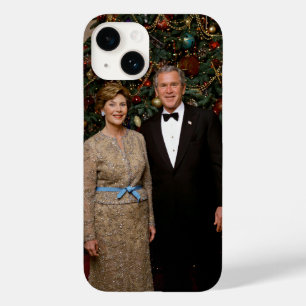 Coque Pour iPhone 14 Président George Bush, Laura Christmas Maison Blan