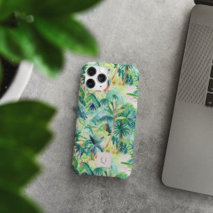 Coques iPhone 16 Pro Max Pretty Palms Greenery   Monogramme Initiale 