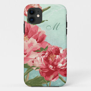 Coque iPhone 11 Pretty Retro Flower Home Decor Chintz Peony n Bird