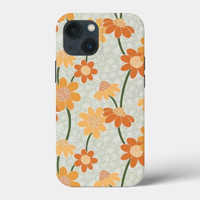 Coques Case-Mate iPhone Pretty retro muted 1970 s flowers (Verso)