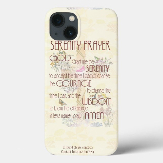 Coques Case-Mate iPhone Prière de sérénité (Verso)