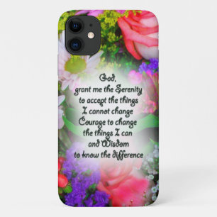 Case-Mate iPhone Case Prière de sérénité écrite au Centre du Bouquet