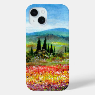 Coque Pour iPhone 15 PRINTEMPS DANS LE PAYSAGE TOSCANE Champs de fleurs