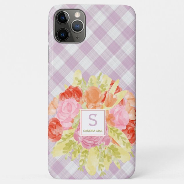 Coques Case-Mate iPhone Printemps Pastel rose En vichy chèque Motif (Dos)