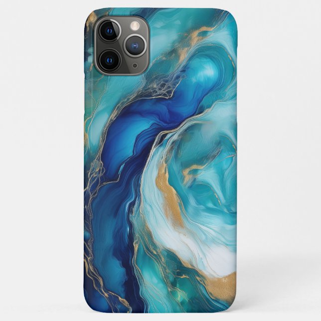 Coques Case-Mate iPhone Profondeurs turquoises : Océan Abstrait en bleu et (Dos)
