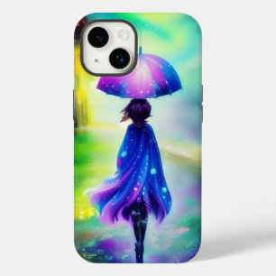 Coque Pour iPhone 14 Promenade colorée sous la pluie
