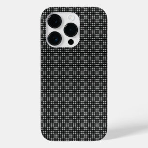 Coque Pour iPhone 14 Pro Protecteur de iPhone noir à micro-carreaux