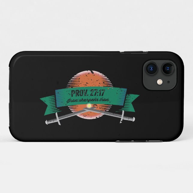 Coques Case-Mate iPhone Prov. 27:17 Iron Sharpens Fer (Dos (Horizontal))
