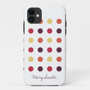 Coque iPhone 11 Prune nommée faite sur commande de point de polka