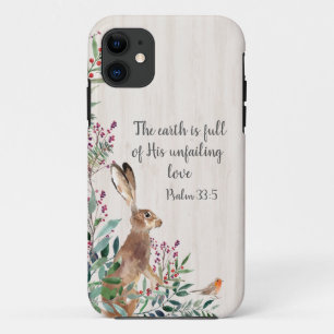 Case-Mate iPhone Case Psaume 33:5 Lapin, Foliage Christian Religious