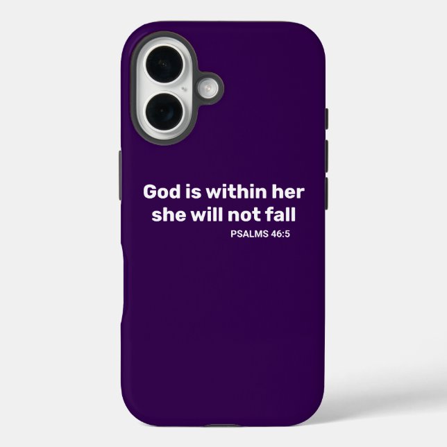 Coques Case-Mate iPhone Psaumes 46:5 Dieu est dans son verset biblique (Verso)