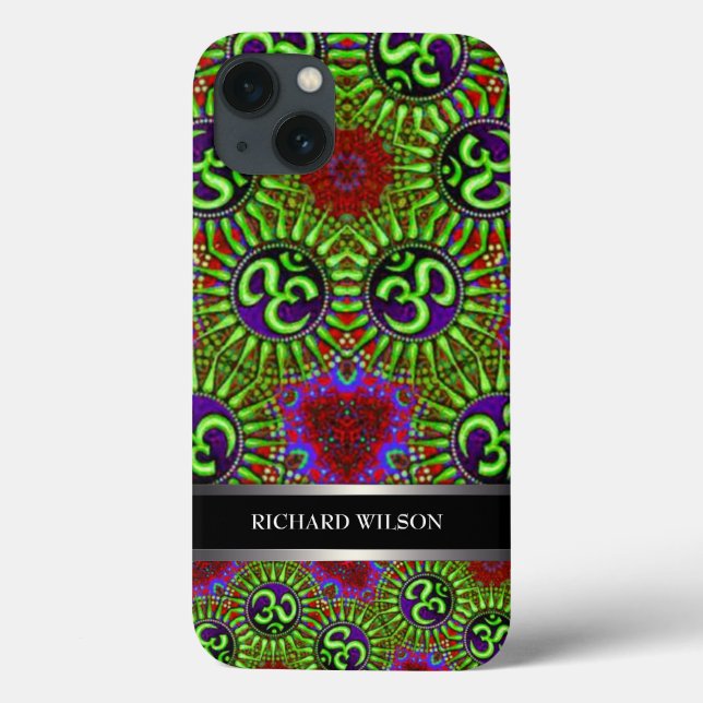 Coques Case-Mate iPhone Psychedelic GOA OM Motif Nom personnalisé (Verso)
