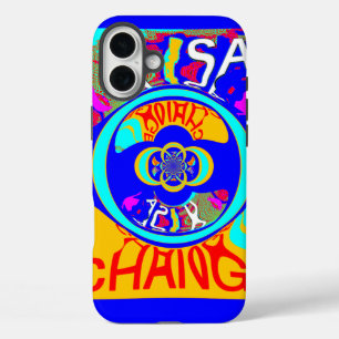 Coques iPhone 16 Plus Psychedelic Groove : Pop Art Énergie Abstraite
