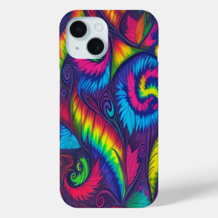 Coque Pour iPhone 15 Psychedelic Swirl Rainbow Phone Case